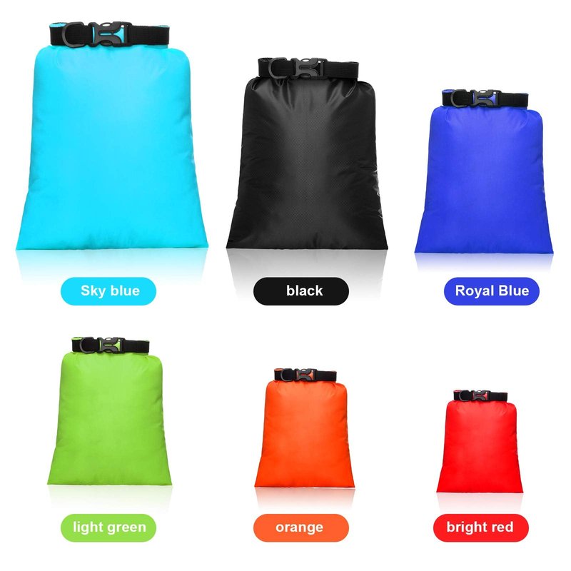 Shappy 6 Pcs 6/12 Pcs Waterproof Dry Bags, Lightweight Outdoor Waterproof Dry Stuff Sacks 15/8/5/4/3/2 L and Long Adjustable Shoulder Strap for Kayaking Rafting Boating Hiking Camping (Colors)