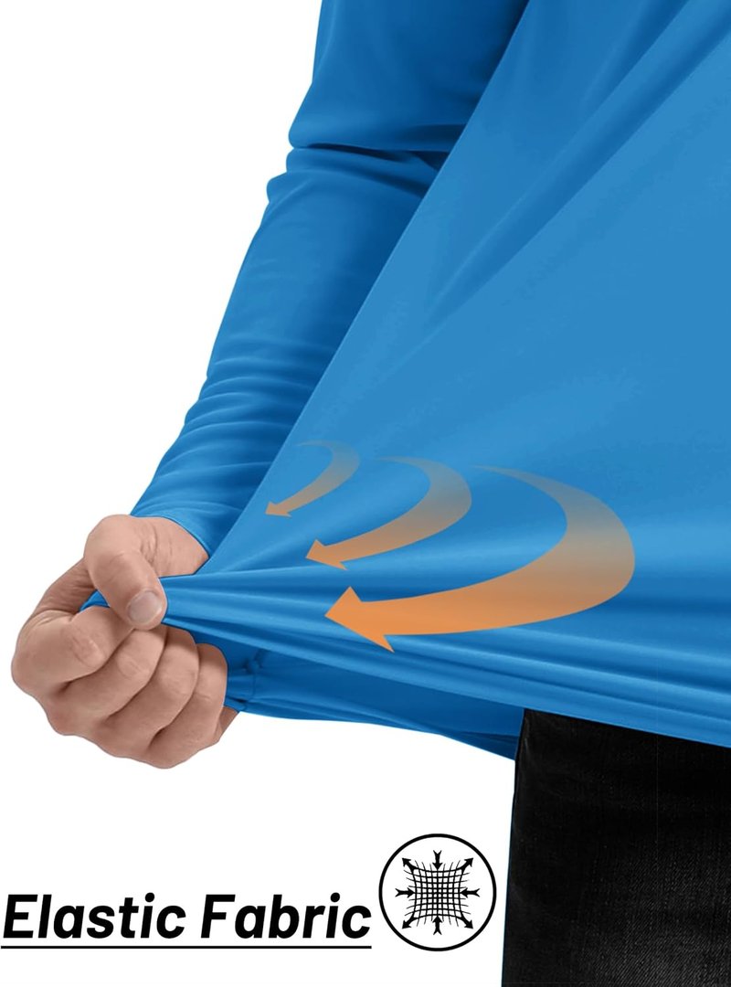 Men's Long Sleeve Athletic Shirt - 1/4 Zip Sun Protection Rash Guard | UPF 50+ Running Tee