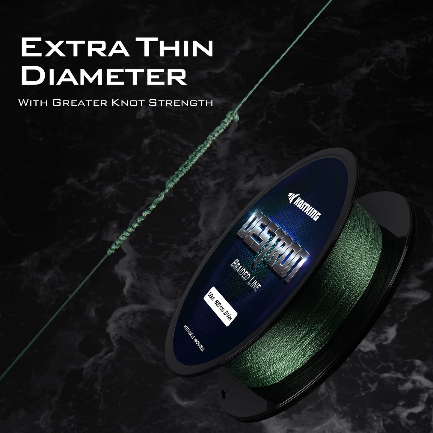 KastKing Destron Braided Fishing Line, Blue Camo , 300 yds-15lb-0.2mm