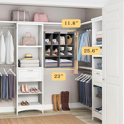 Ofiray-home 3 Tier Hanging Closet Organizer, 10 Compartments Sweater Organizer