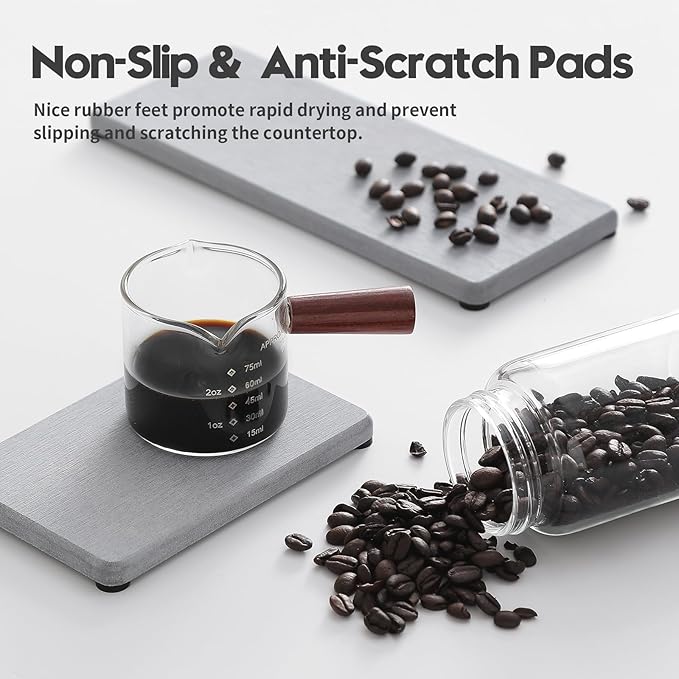 3PCS Bathroom Sink Vanity Trays, Quick Stone Drying Mat Dish Soap Dispenser