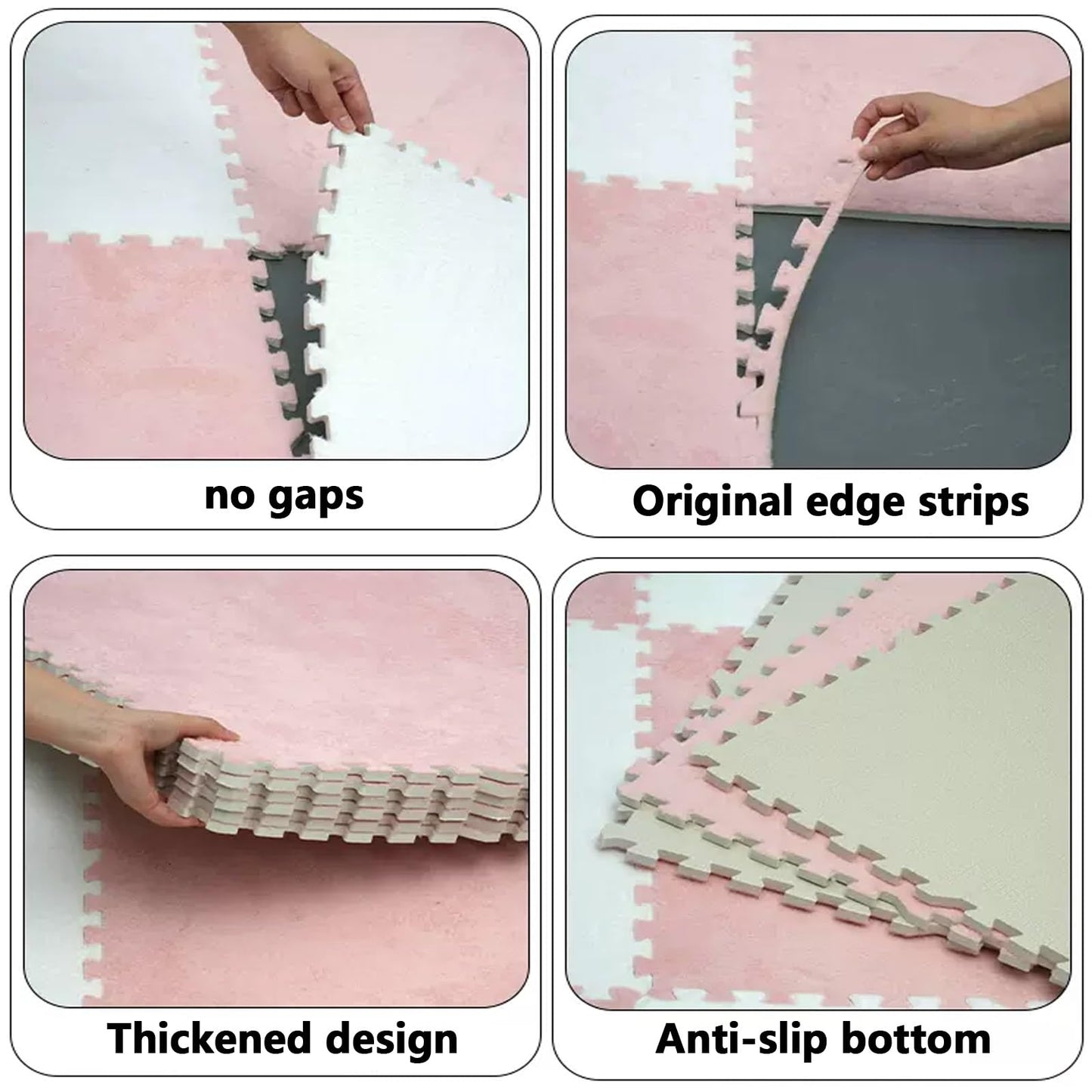 Soft Comfortable Interlocking Carpet(10Pieces),Parlor Washable Carpet,Modern EVA Foam Sound Insulation Rug,Indoor Low Pile Bedroom Floor Mat,Seamless Splicing,Suitable For All Seasons,Easy To Clean. (