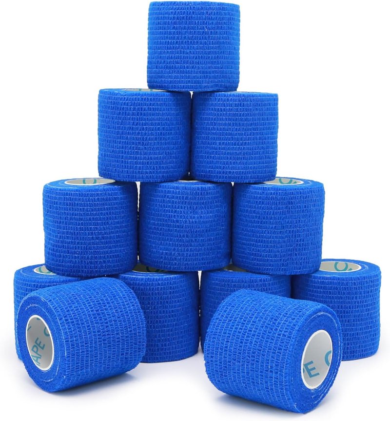 Self Adhesive Bandage Wrap - Elastic Athletic Tape for Medical Use | 2" x 5 Yards - Blue