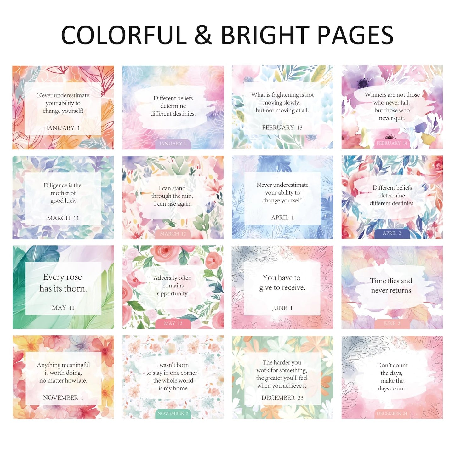 Daily Flip Calendar with Inspirational Quotes - Motivational Perpetual Calendar Desk Office Home Decor for Women, Gifts Desk Accessories for Girls Positive Affirmations