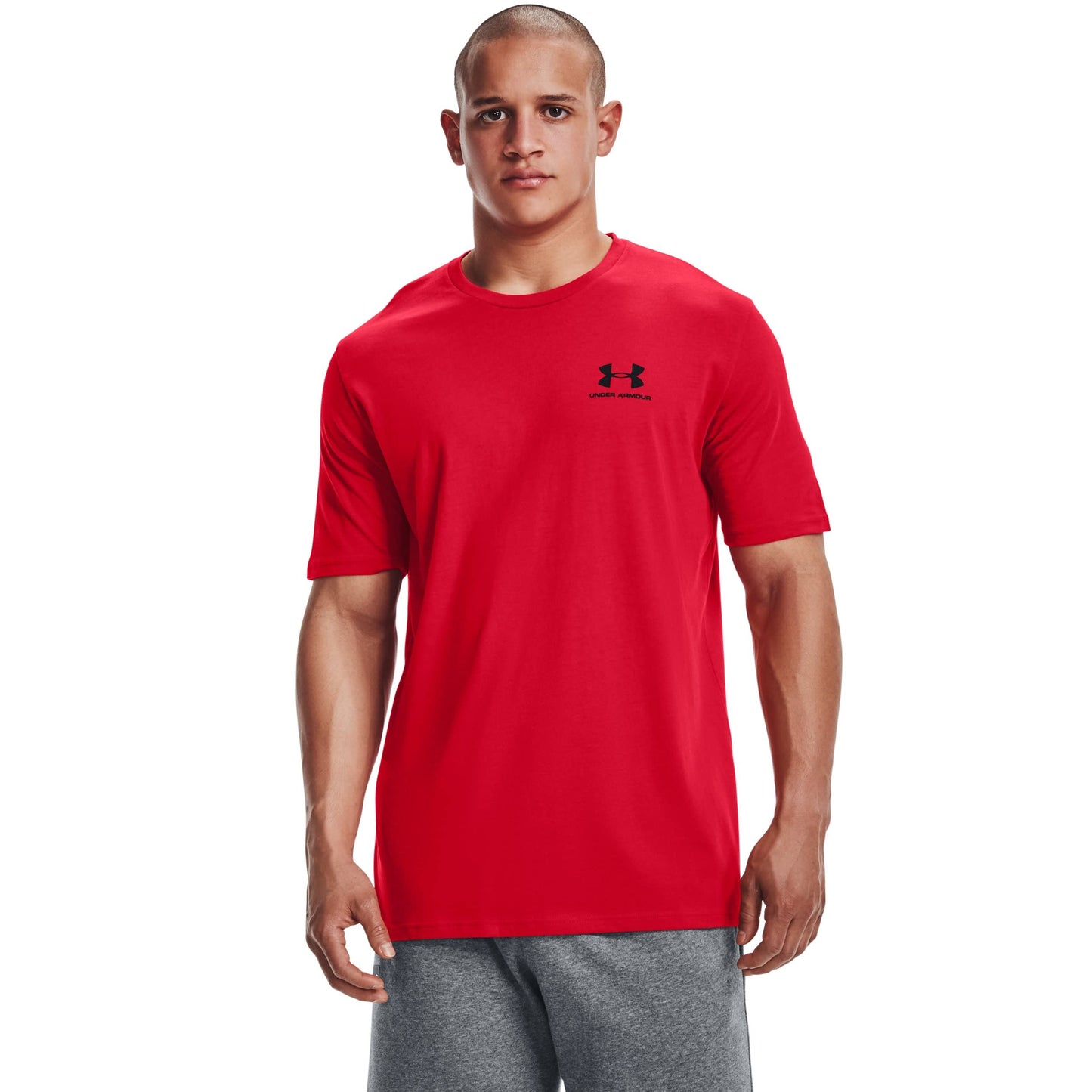 Under Armour Men's UA Sportstyle Left Chest Short Sleeve Shirt LG Red