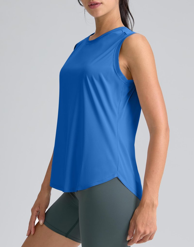SANTINY Women's Sleeveless Workout Tops Breathable Lightweight Active Tennis Yoga Shirts Athletic Running Tank Tops for Women (Royal Blue_S)