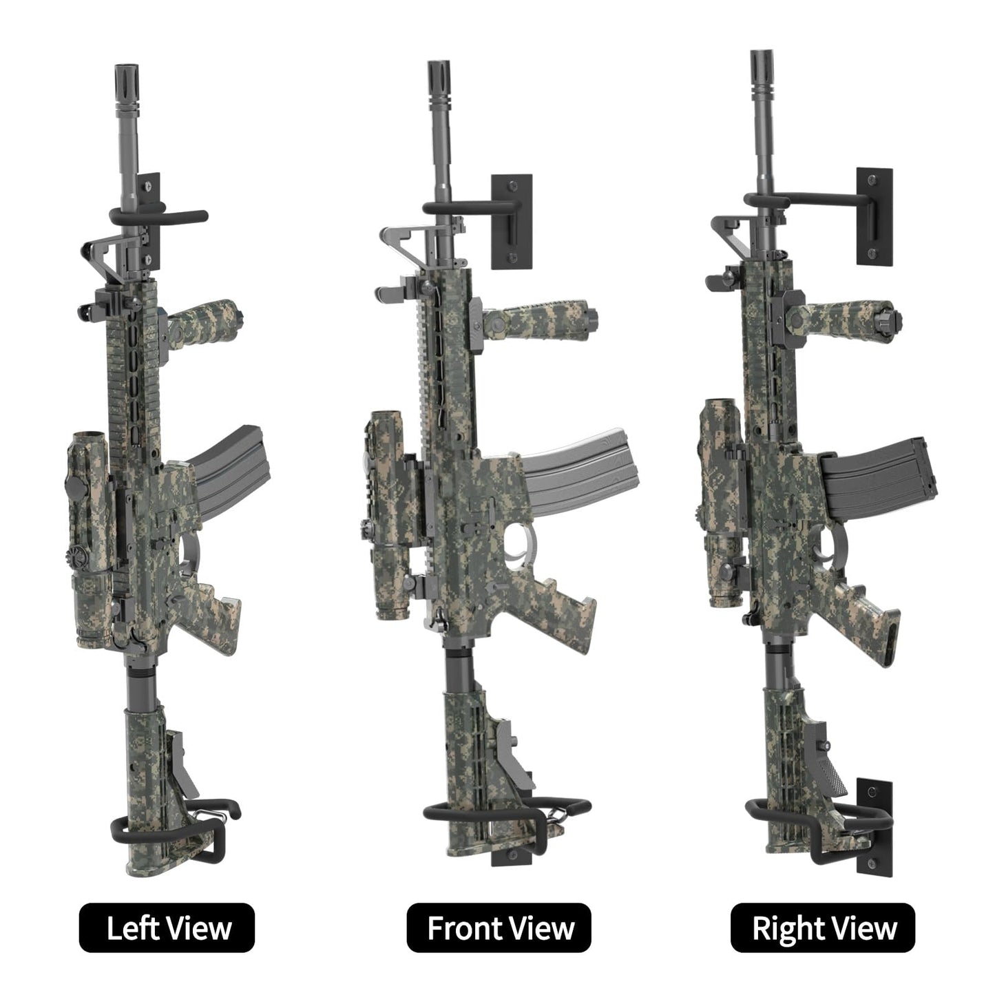 UNITEDPOWER Gun Rack Wall Mount, Metal Shotgun Rack Indoor, Adjustable Rifle Storage Holder with Soft Padding, Vertical Gun Display Stand for Closet, Version Parallel to The Wall
