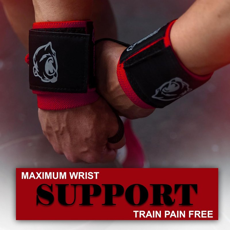 Beast Power Gear Wrist Wraps - 18” Heavy Duty Support for Weightlifting | Ideal for Bodybuilding & Powerlifting