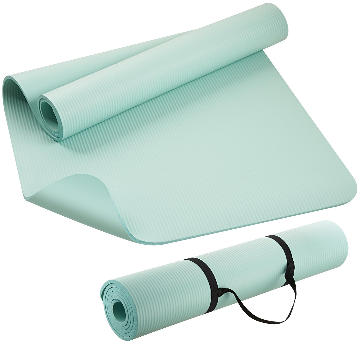 KEEP Extra Thick NBR Yoga Mat for Women & Men, 10mm Thick, 72”x32” Large Exercise Mat with Non-Slip Workout Mat for Yoga, Pilates, Stretching, Meditation – Wide & Cushioned Fitness Mat, Green