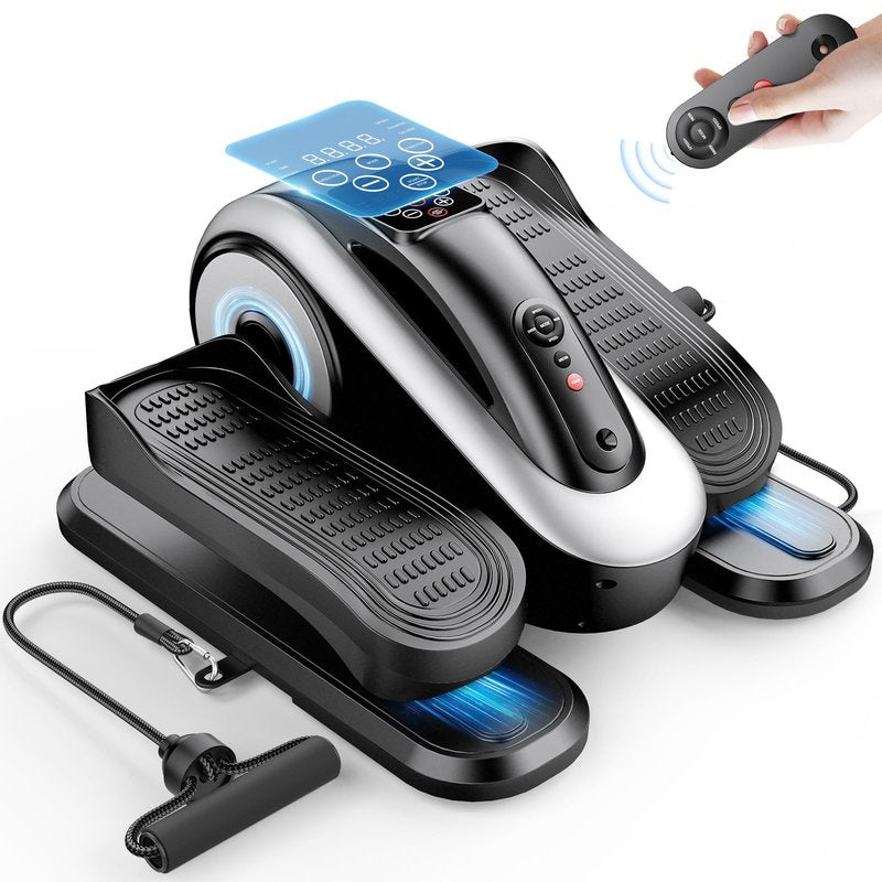 LVPIMAN Large Size Under Desk Elliptical Machine,Electric Leg Exerciser for Seniors,12 Adjustable Speeds&12 Modes with Remote Control,Elastic Rope,Manual&Auto Mode for Home Office
