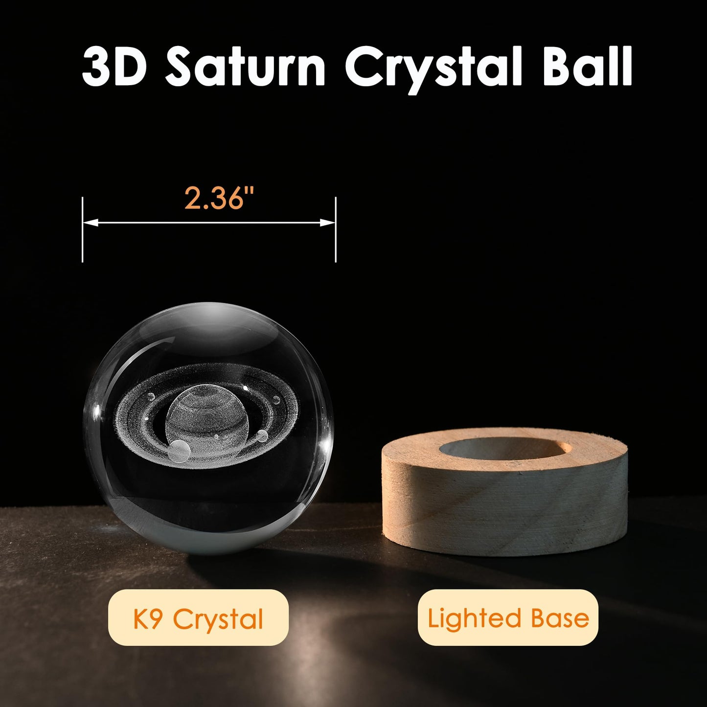 IFOLAINA Saturn Gifts for Boyfriends Husbands 3D Saturn Crystal Ball Lamp Planet Model Decor Space Universe Gifts for Astronomy Lovers