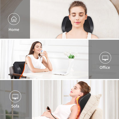 Neck Back Massager with Heat, FSA HSA Eligible, Adjustable Cordless Electric Massagers, 3D Shiatsu Deep Tissue Kneading Massage Pillow, Gifts for Men Women Mom Dad for Pain Relief