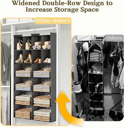 Ofiray-home 6 Tier Hanging Closet Organizer, 16 Compartments Sweater Organizer