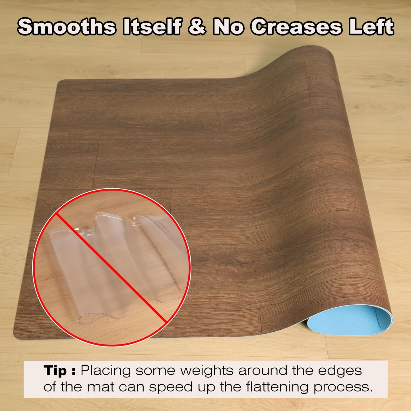Upgraded 58"x 75" Heavy Duty Mat for Office Chair on Hardwood Floors, Non-Slip PVC Chair Mats for Hardwood Floors, Scratch-Resistant Desk Chairs Mat for Hard Floor, Under Desk Mats for Rolling Chairs
