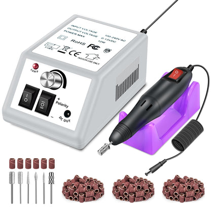LAVAED Professional Nail Drill Electric Nail File Kit, Nail Filer Electric with 156pcs Sanding Bands and Nail Dril Bits for Acrylic, Gel Nail Manicure and Pedicure, Pink