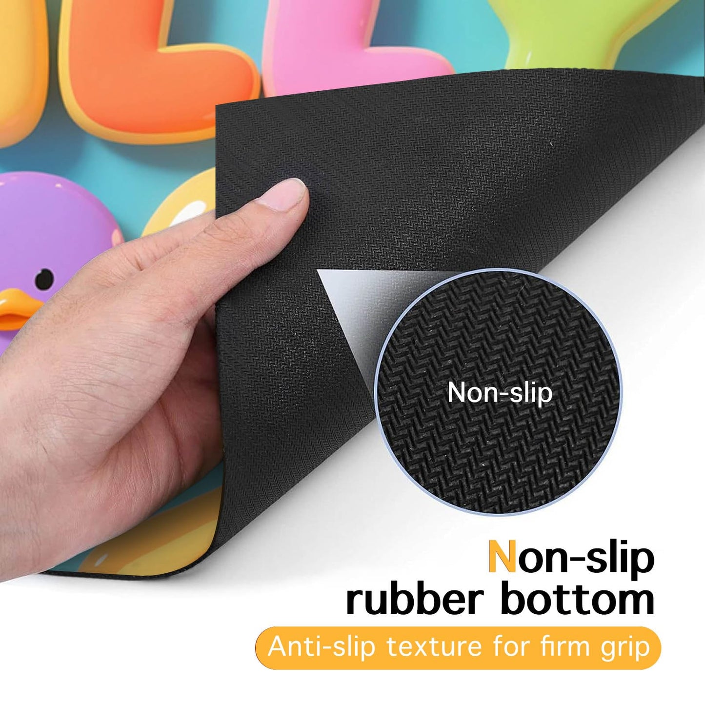 HOMETITUTE 20x12 inch Duck Design Non Slip Dog Food Mat Pet Bowl Placemat for Food and Water Small Dog Bowl Mats Cat Food Mat Easy to Clean Feeding Mats for Small Pets Cute