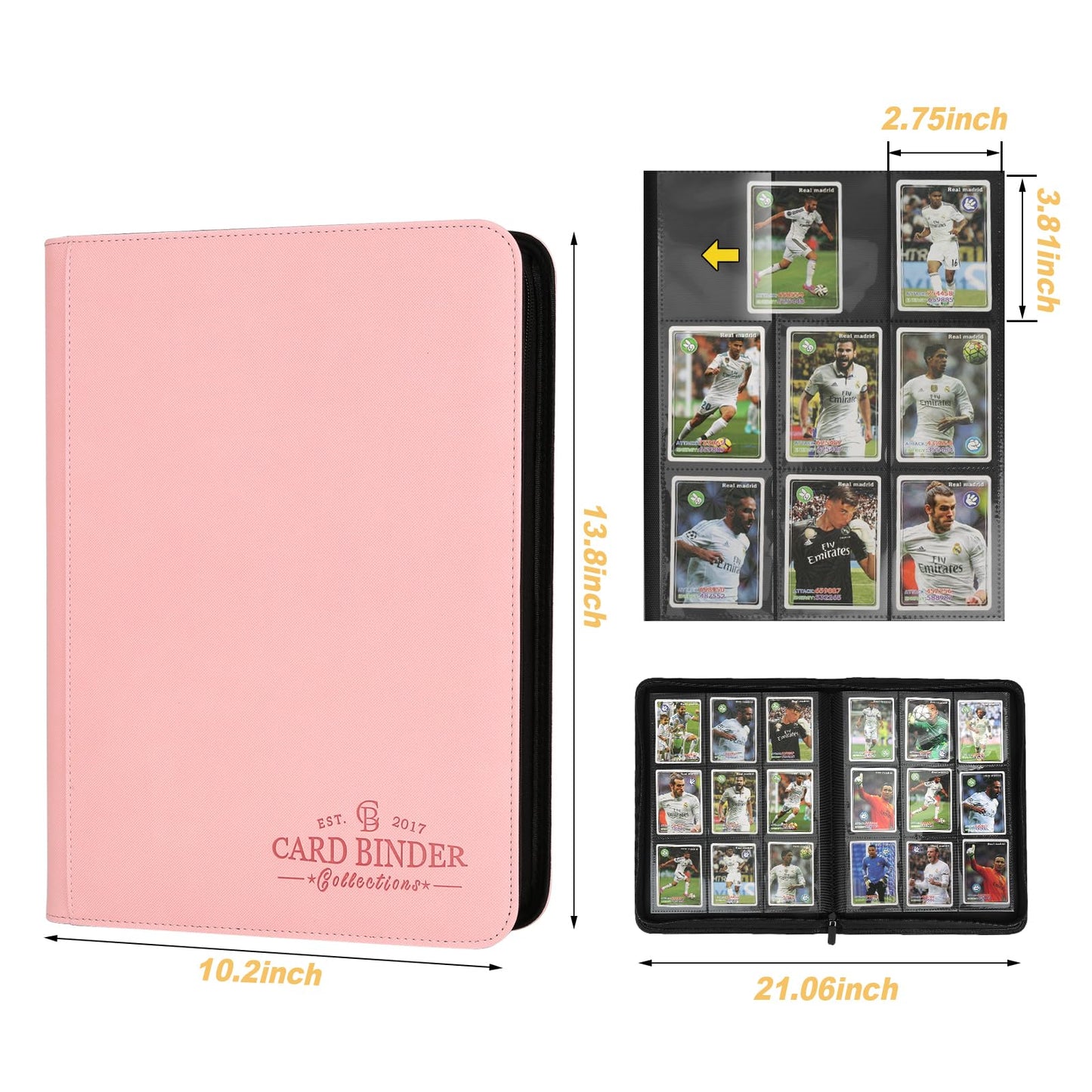Foalgo Trading Card Binder, Card Collection Binder Album Folder with 540 Side Loading Pockets, 9 Pocket Trading Card Album Folder for TGC,MTG, Baseball Cards, Yugioh