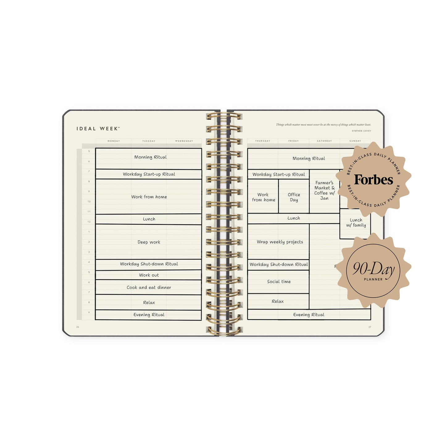 Full Focus Linen Coil Planner by Michael Hyatt - The #1 Daily Planner to Set Annual Goals, Increase Focus, Eliminate Overwhelm, and Achieve Your Biggest Goals - Hardcover (Finch)