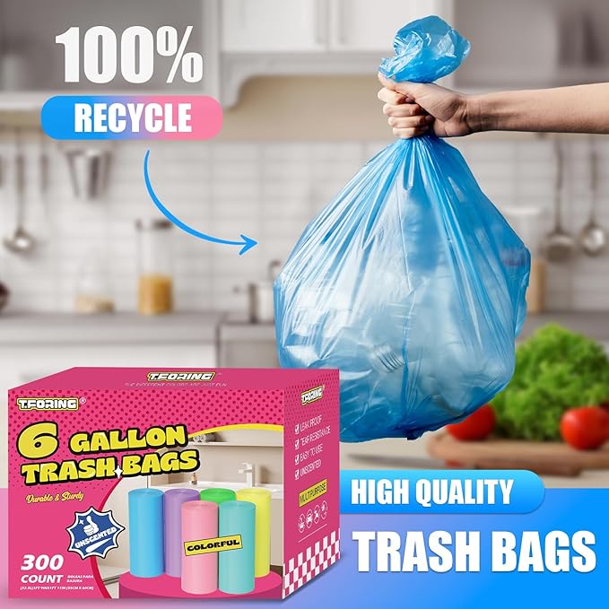 300 Count 6 Gallon Trash Bags