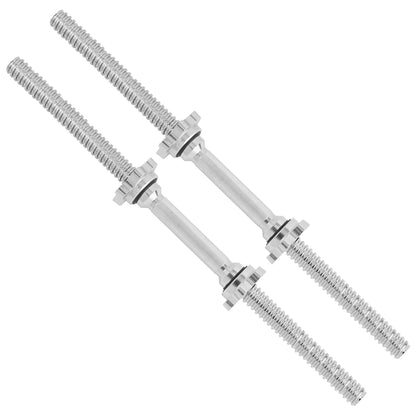 Yes4All Pair of Threaded Dumbbell Handles 14/16/18/24 inch, Chrome/Rubber Grip, Fit 1” Plates, Weight Bar Connector