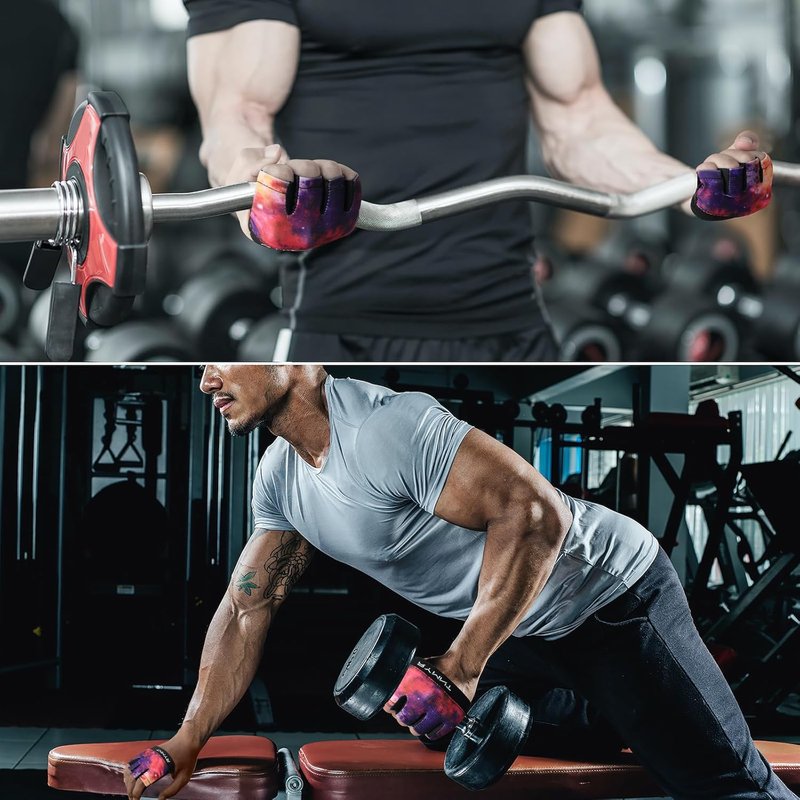 Minimal Workout Gloves - Short Micro Weightlifting Grip Pads with Full Palm Protection | Ideal for Men & Women in Gym, Cross Training, Powerlifting