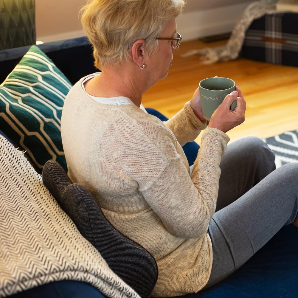 Cubii Cushii Back Support Cushion for Back and Lower Back Pain Relief - Universal Fit for Desk, Office, Kitchen Chairs, Couch Cushions with Advanced Back Lumbar Support