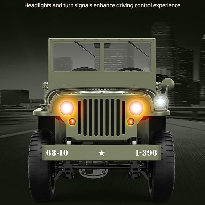 Remote Control Car 2.4Ghz 4WD Off Road RC Jeep Rock Crawler Vehicle with Linked Lights 1:10 Scales All Terrain Remote Control Trucks RTR Hobby RC Car for Teen Adults