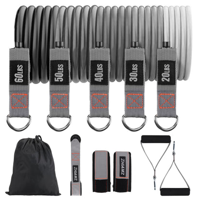Resistance Bands with Handles, Single Resistance Bands, Exercise Bands with Handles, for Resistance Training, Physical Therapy, Home Workouts, Fitness, Pilates
