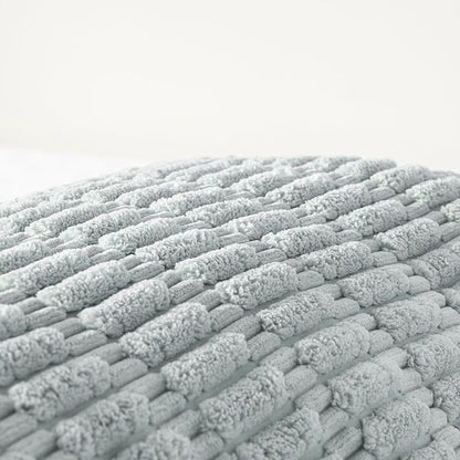 Fancy Homi Grey Blue Long Body Lumbar Lumbar Decorative Throw Pillow Covers 20x54 Inch for Bed Couch Bedroom Bench, Soft Corduroy Rectangle Solid Pillow Case, Rustic Farmhouse Boho Room Decor
