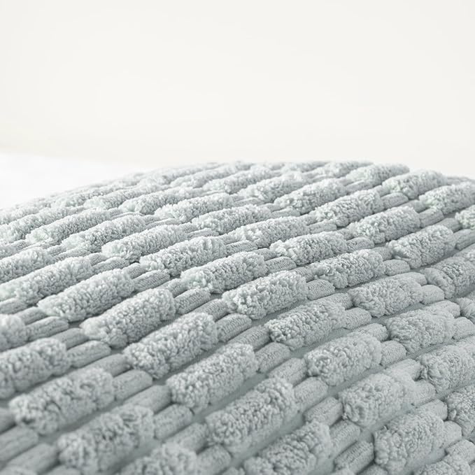Fancy Homi Grey Blue Long Body Lumbar Lumbar Decorative Throw Pillow Covers 14x36 Inch for Bed Couch Bedroom Bench, Soft Corduroy Rectangle Solid Pillow Case, Rustic Farmhouse Boho Room Decor