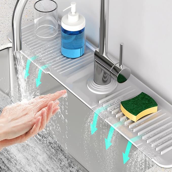 24 Inch Longer Faucet Mat for Kitchen SinkBathroom Kitchen Sink Splash Guard