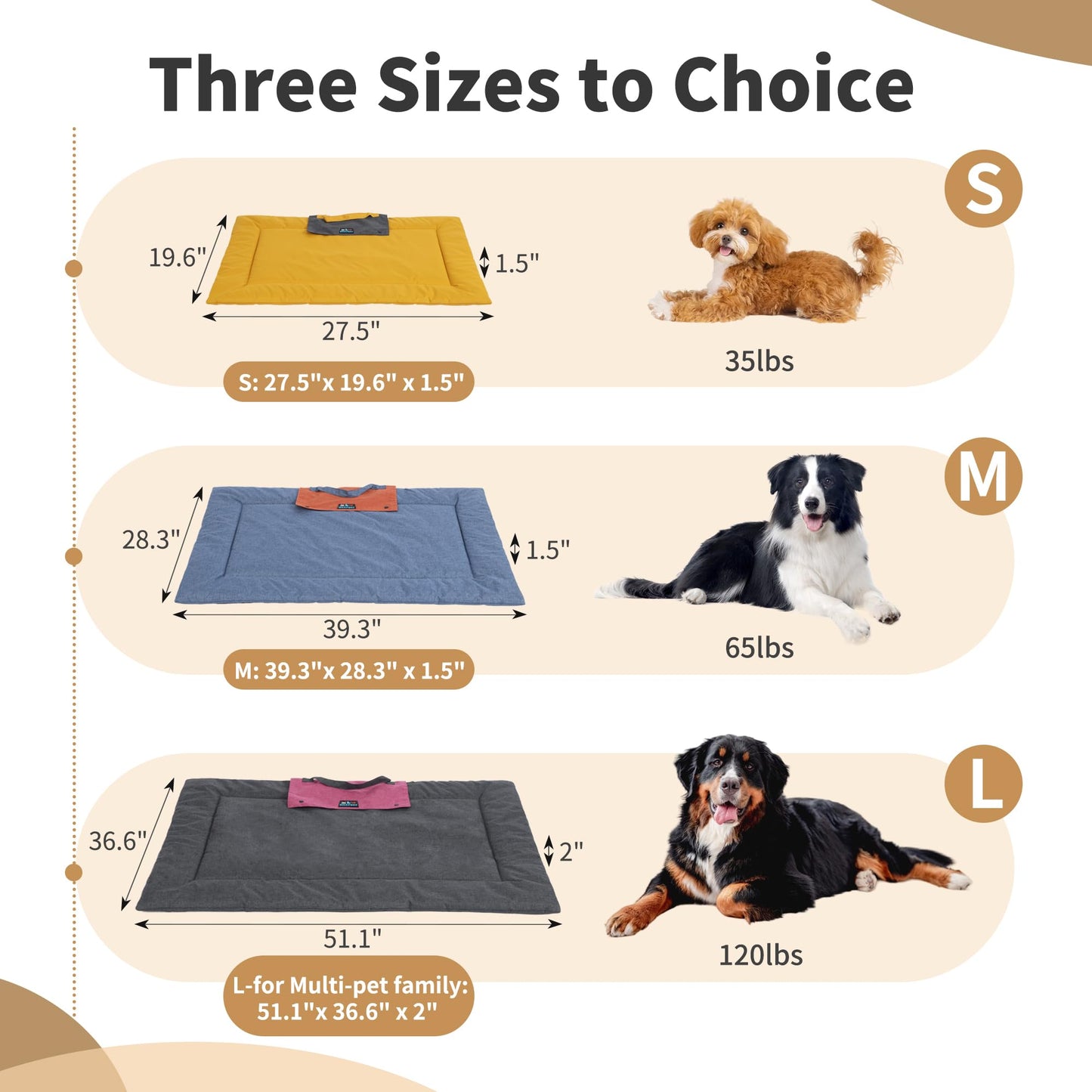 Warfort Outdoor Foldable Dog Mat Durable Teflon-Coated Oxford Material Waterproof Thin Dog pad Travel-Friendly Machine Washable Design for Camping/Car (Dark Grey, Small (27.6 * 19.7 * 1.57 in))