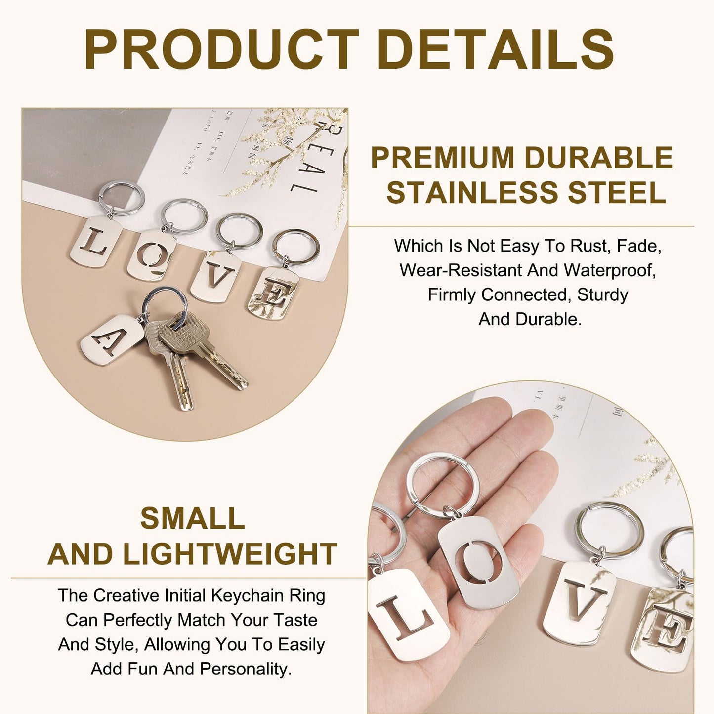 PATIKIL Initial Letter Key Chain, A-Z KeyChain DIY Pendant Key Ring A-Z Charm Alphabet Keyring Bag Backpack Decor for Keys Purse Party Gifts Favors, Silver (Letter S)
