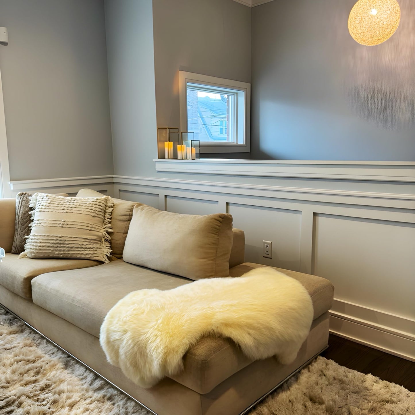 Tru Lamb Sheepskin Area Rug Real Sheepskin Wool Area Rug for Linving Room, Bedroom, Rugs, Sofas and Decor. 2 x 3 ft Sheepskin Rug (Natural White, 2 x 3 ft Sheepskin)