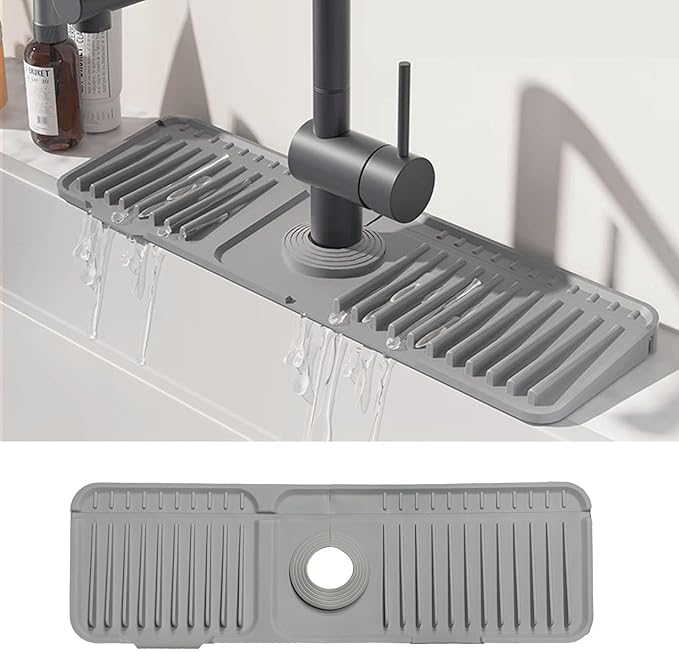 STARGAZ Silicone Faucet Mat for Kitchen Sink, Faucet Draining Mat, Sink Back