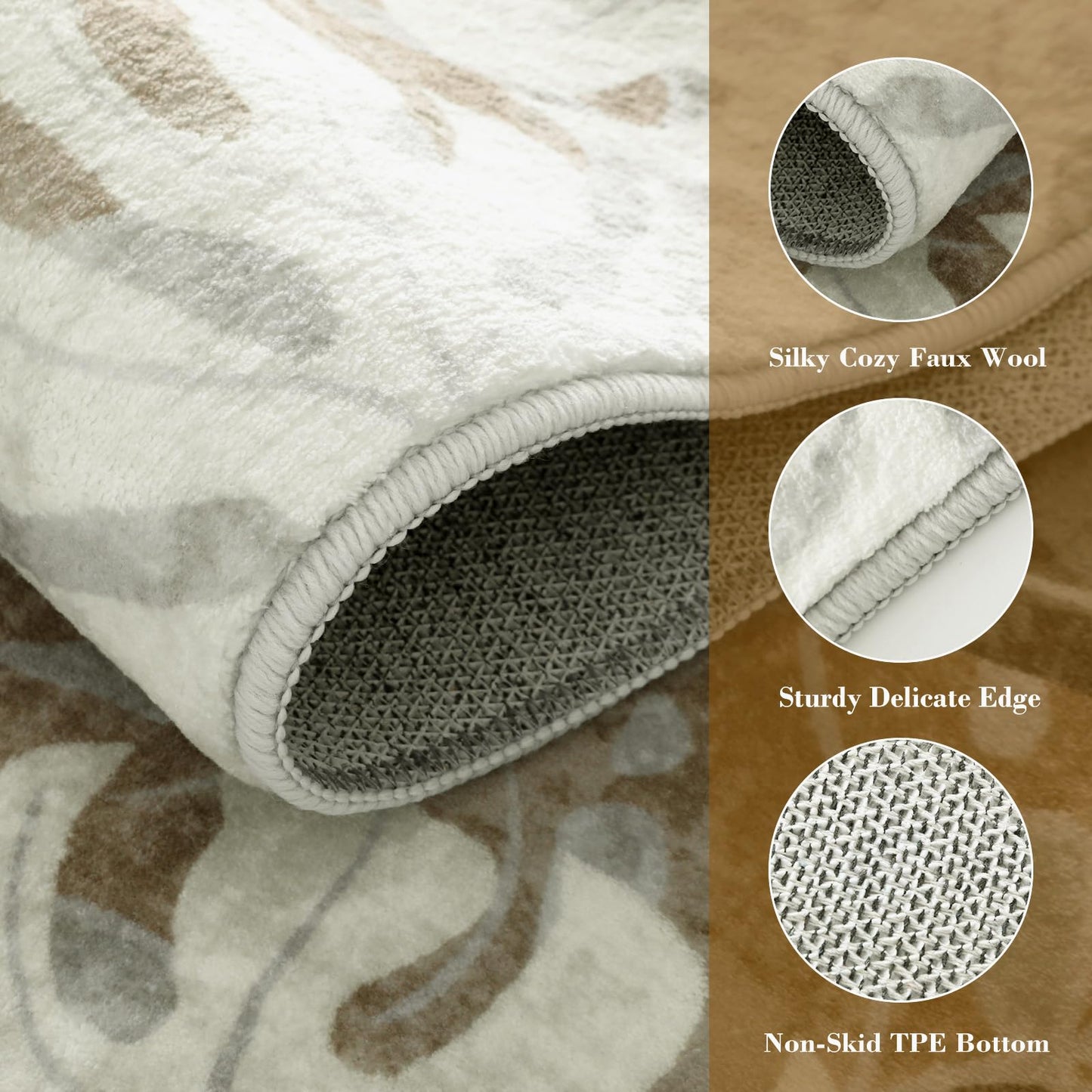 Wonnitar Tropical Washable Rugs 2x3, Non-Slip Leaf Rugs for Entryway Front Door Indoor Entrance, Monstera Plant Bath Mat Soft Low Pile Area Carpets for Bathroom Bedroom Decor, Khaki
