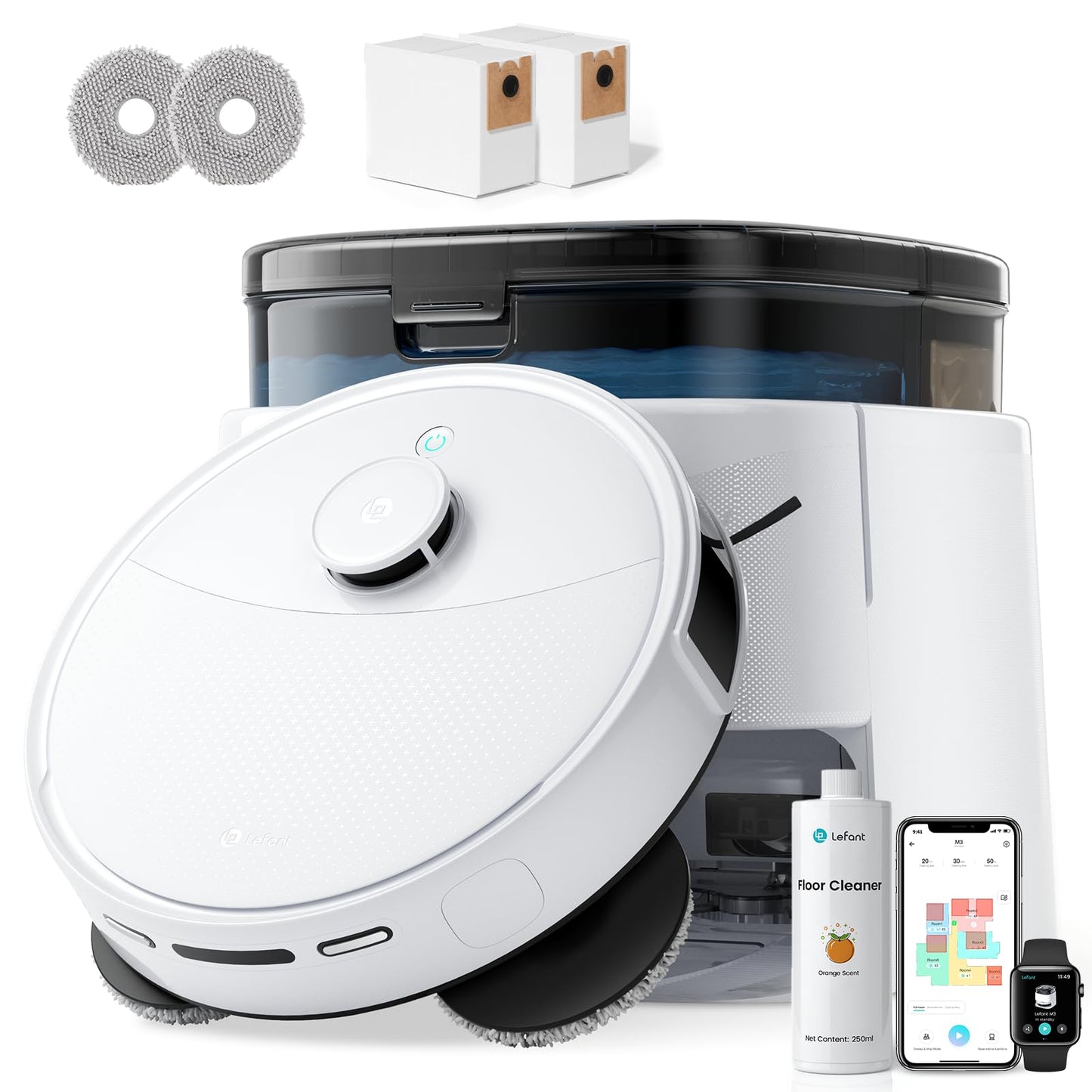 Lefant M210 Pro Robot Vacuum, Slim Quiet, 3 Adjustable Suction Levels, 6 Modes, Robot Vacuum Cleaner for Pet Hair, Hard Floors & Low Carpets, Self-Charging, WiFi/App/Alexa Control, Gray
