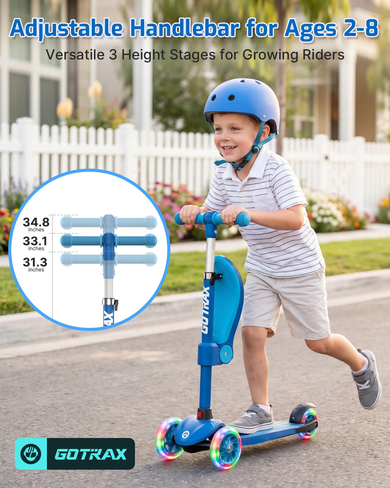 Gotrax KS3 Kick Scooter with Seat, 3 Wheels for Kids Age 2+, Gifts