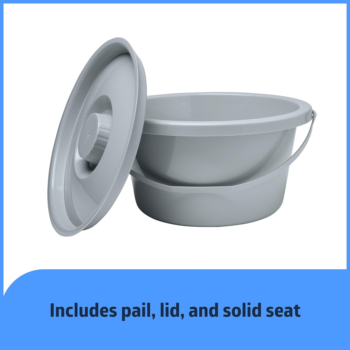 Medline Bariatric Drop-Arm Commode - Heavy Duty Steel Toilet Chair for Disabled and Elderly, 1,000 lb. Weight Capacity