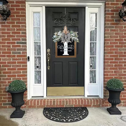 16'' Personalized Last Name Welcome Sign, Door Wreaths for Front Door Outside, Spring Wreath for Front Door Decor, Farmhouse New Home Gifts for Home (I)