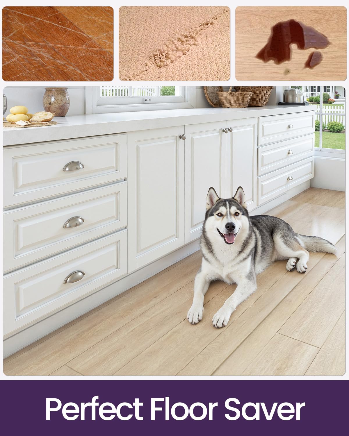 DEXI Plastic Kitchen Runner Rug 23"x59", Vinyl Floor Protector Mat Waterproof, Clear Carpet for Indoor Laundry Hallway Front Sink
