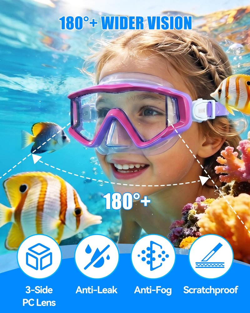Aegend Swim Goggles for Adults Kids - 220°Wide View Anti-Fog Goggles with Mesh Bag for Indoor Outdoor Pool Beach Swimmming