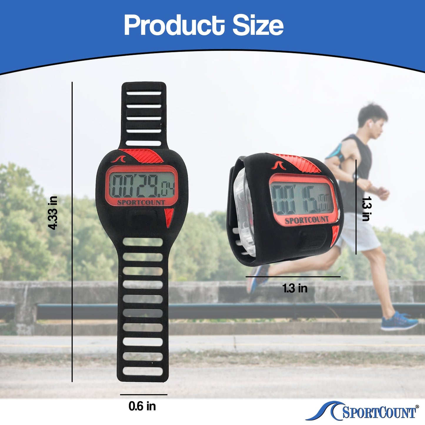 SC SPORTCOUNT 200 Lap Counter Timer - Waterproof Tracker for Swimming and Running - Records Laps and Times