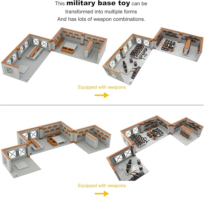 Military Base Building Bricks Set Defence Base Guard Tower Guns Weapons Building Block Toy Weapon Pack Accessories Kits Toys for Kids