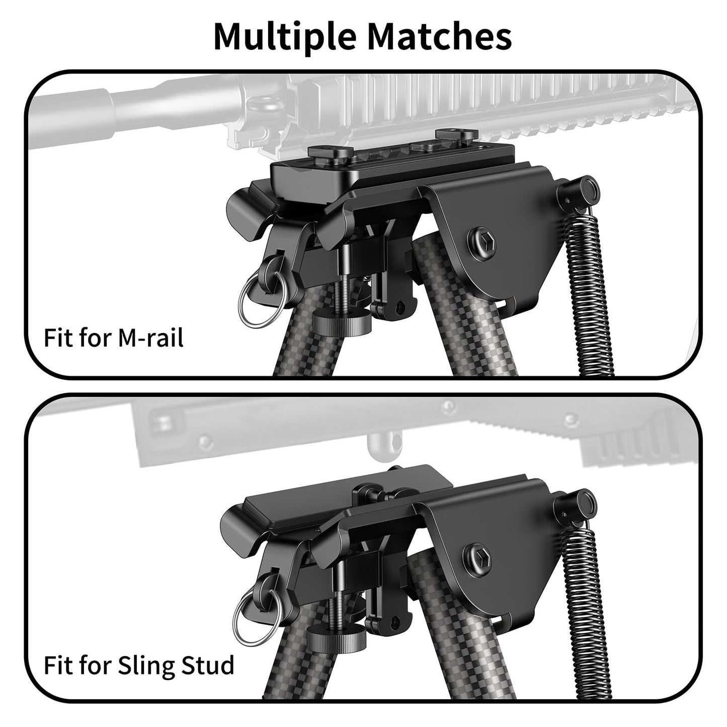 Theopot 6-9 Inches Bipod with Adapter for M-Rail for Hunting