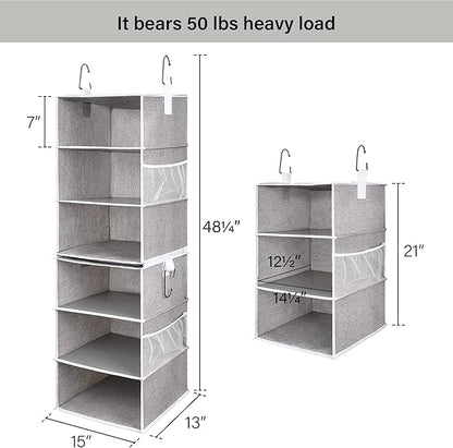 StorageWorks 6-Shelf Jumbo Closet Organizers, Two 3-Shelf Separable Hanging