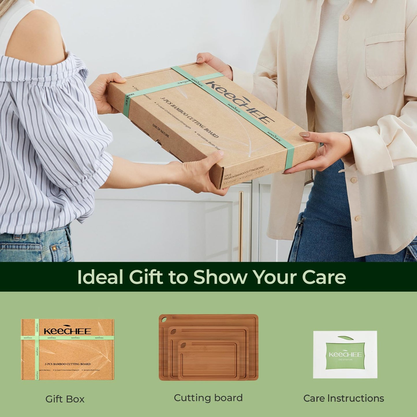 Bamboo Cutting Board, Durable Wood Cutting Boards for Kitchen with Deep Juice Grooves & Built-in Handles, Ideal Charcuterie & Chopping for Meat, Vegetables and Fruits Ideal Kitchen Gifts