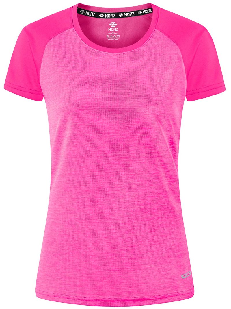 MoFiz Lady's Short Sleeve Sports Top Shirts UPF 50+ Sun Protection Lightweight Athletic Gym Workout T-Shirts for Women Rose Red L