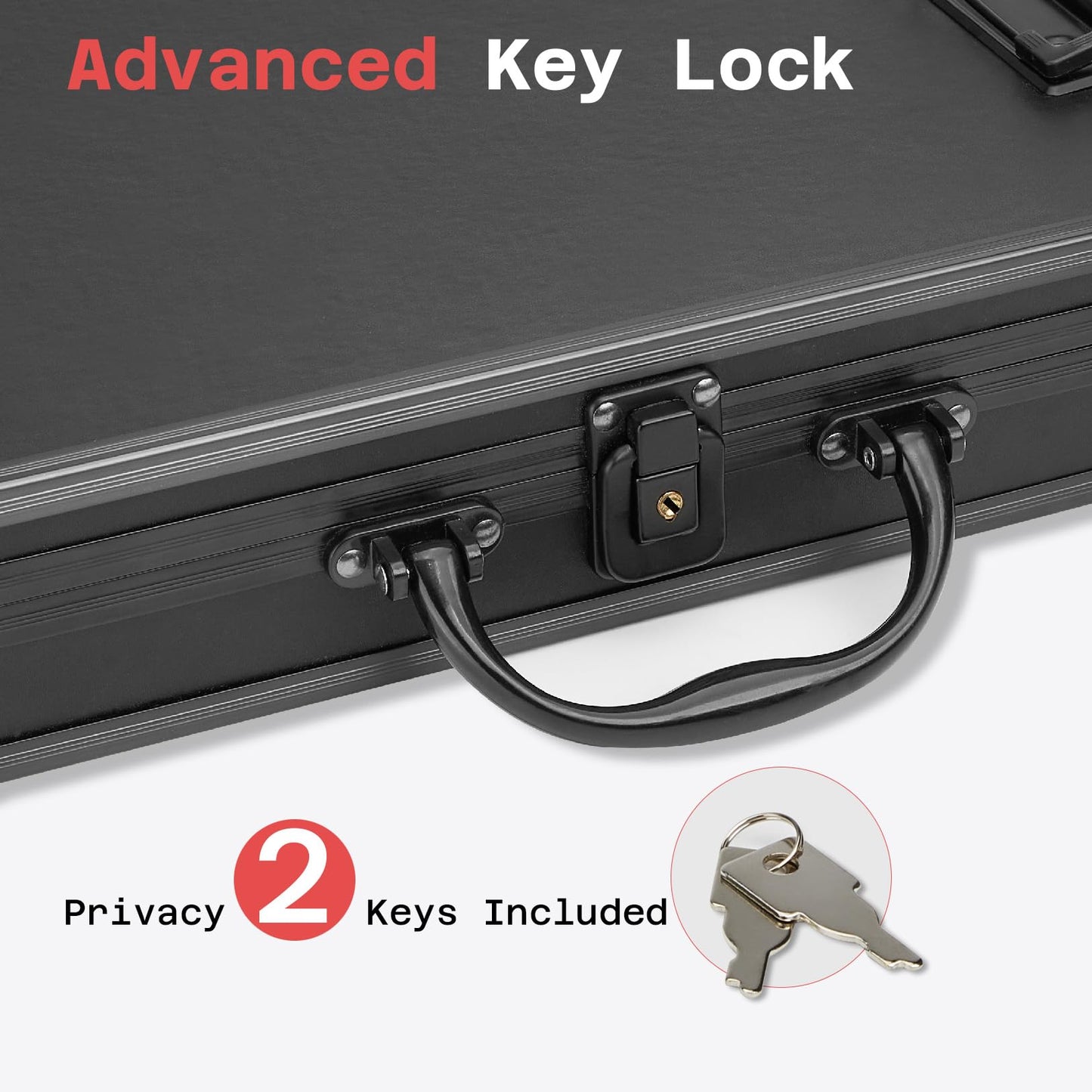 Sooez Key Lock Clipboard Storage Box, Heavy Duty Clipboard with Storage, Metal Locking Box with Handle, Lock Box Maximum Security - Holds Letter Size Paper, 12.5 x 9.5 inch, Black