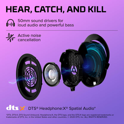HyperX Cloud Stinger 2 - Wireless Gaming Headset – Compatible with PC. Noise-cancelling Swivel-to-mute Microphone, Comfortable Memory Foam, UP to 20 hours of battery life,Black
